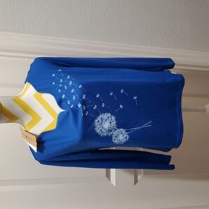 NEWWomen's top by TENDENCY, Royal Blue, Long sleeve, V-Neck